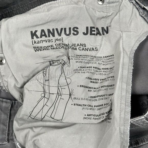 Kuhl Pants Mens 36x32 Gray Kanvus Jean Vintage Patina Dye Straight Leg Canvas - Picture 9 of 12